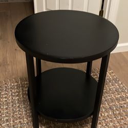 Iron Accent Black Side Table