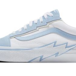 Vans White/Light Blue Lightning Bolt