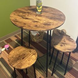 Small Table And Stool Set