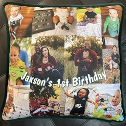Custom photo memory pillows. 