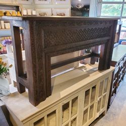 Carved Wooden Console Table 