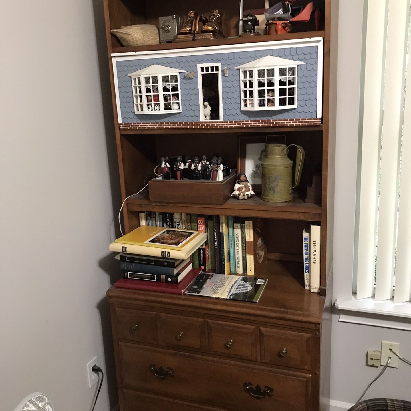 white christmas dresses Full Mid Straight Ladder Loft with 4 Drawer Dresser, Desk & Bookcase –  Maxtrix Kids main image 1