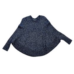 Michael Kors Cable Knit  Poncho Sweater Womens Small Black And Gold