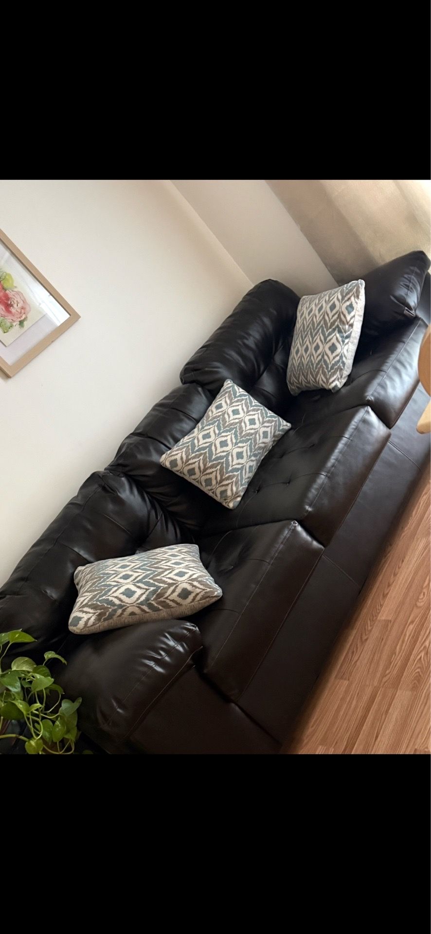 Leather couch and love seat for sale