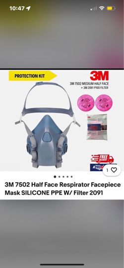 3M 7502 Half Face Respirator with 2091 P100 Filters