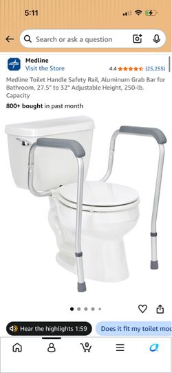 Toilet Safety Rail with Padded Handles — $30
