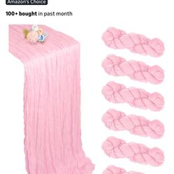 3 Pink Gauze Table Runners