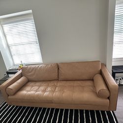Article Sven Tufted 88” Charme Tan Leather Sofa