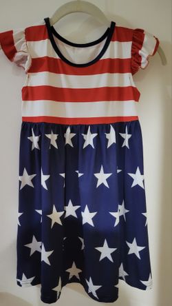 Girl's Dress American Flag Pattern