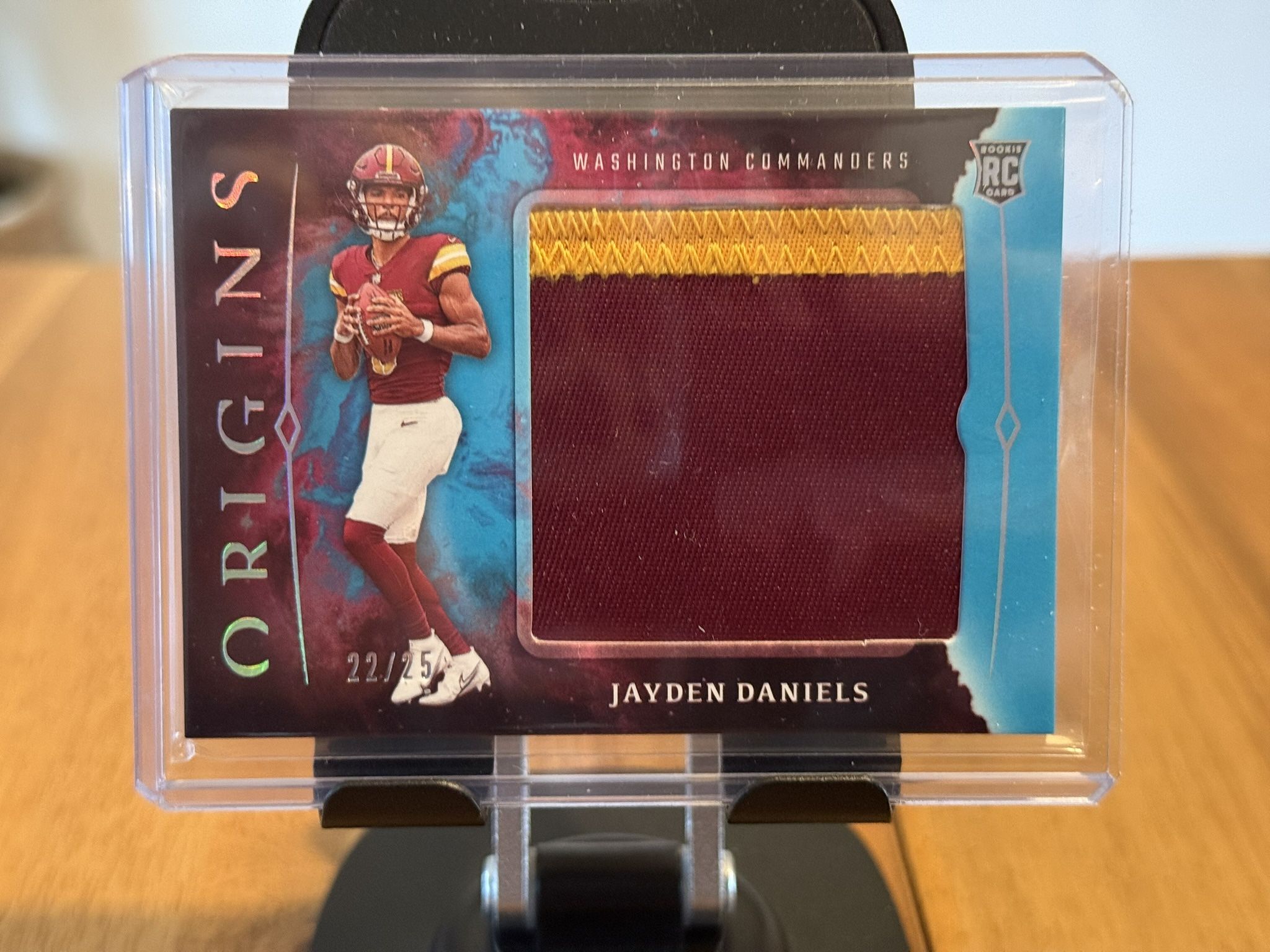 2024 Panini Origins Jayden Daniels Rookie Jumbo Patch TURQUOISE /25 SP