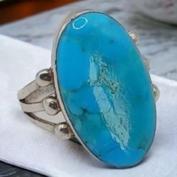 T 925 Philippines torquoise ring sz 6 