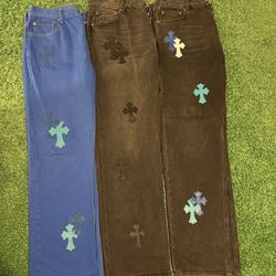 Chrome Hearts Jeans 3 Pair Bundle