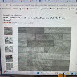 Porcelain Floor Tile - Grey Wood Grain Look 