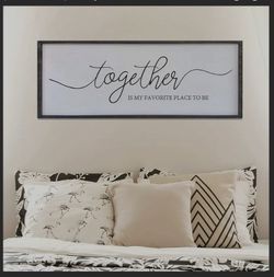 Surfapans Together Is My Favorite Place to Be Sign Wall Decor 32"X12" Black