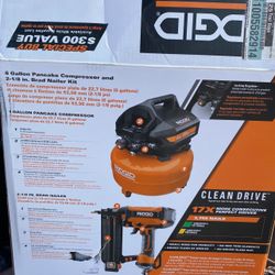 Rigid Air Compressor And Nail Gun Bundle
