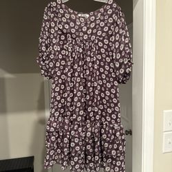 Zard Brand Puff-Sleeve Dress in Faded Floral Size Medium