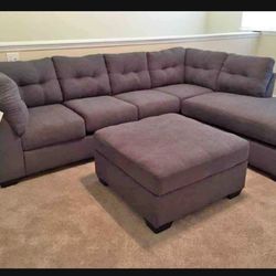 Brand New💯 Maier Chocolate Brown Cozy 2 Pc Sectional Couch✅   Color Options👈 Fastest Delivery 🚚 