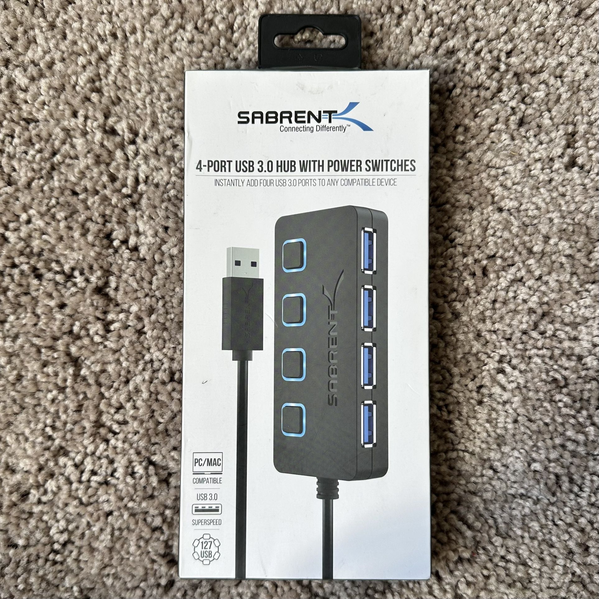 Sabrent 4-Port USB 3.0 Hub with Power Switches