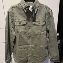 Olive Green Men’s Shirt Jacket