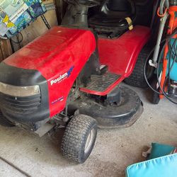 Poulen Riding Lawn Mower Old But Runs, Has Bag Attachment, Bag Attachment Not  Perfect May Want A New One But Works