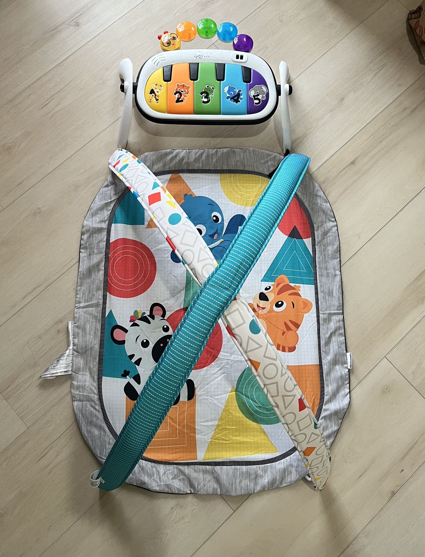 Baby Einstein 4-in-1 Kickin' Tunes Music and Language Play Gym and Piano Tummy Time Activity Mat