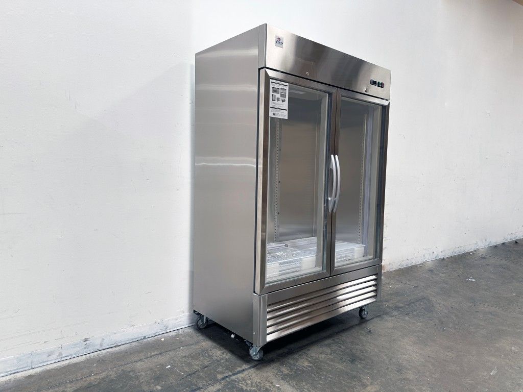 NSF 2 Glass Door Stainless Steel Commercial Refrigerator KR-49BG
