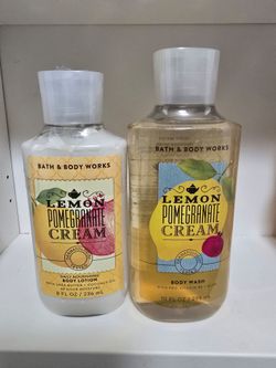 Bath & Body Works Lemon Pomegranate Cream Body Wash and Lotion