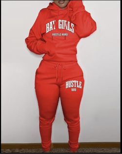 Red Ladies Jogger Set 