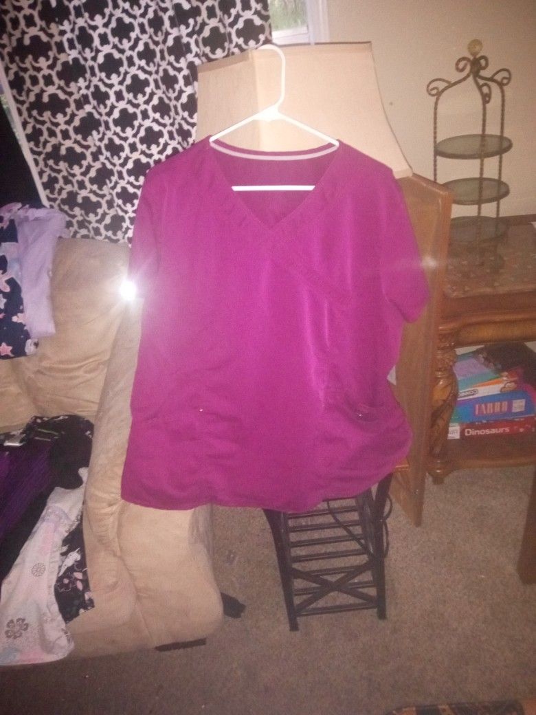 Burgundy Scrub Top