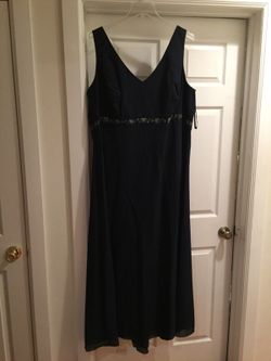 Floor length navy formal dress