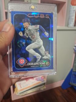 MVP Pete Crow-Armstrong debut  Topps Chrome Rookie sapphire colour match Card Cubs