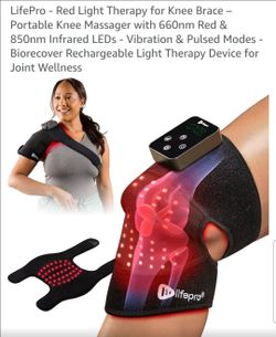 Red Light Therapy Knee Brace Massager with Infrared LEDs Vibration Pulsed Modes - Brand New