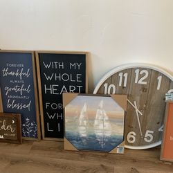 Wall Decor Art And Clock 