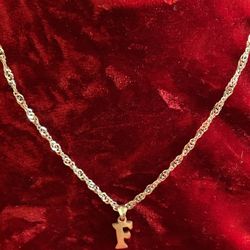 925 NEW SILVER Necklace With  F  Pendant