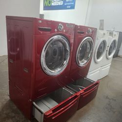 LG SET STEAM WASHER AND ELECTRIC DRYER LARGE 👌 