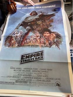 THE EMPIRE STRIKES BACK - Original Movie Poster  STYLE B Folded - Star Wars