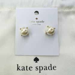 Kate Spade Pearl Stud Earrings Rise And Shine BLUSH New