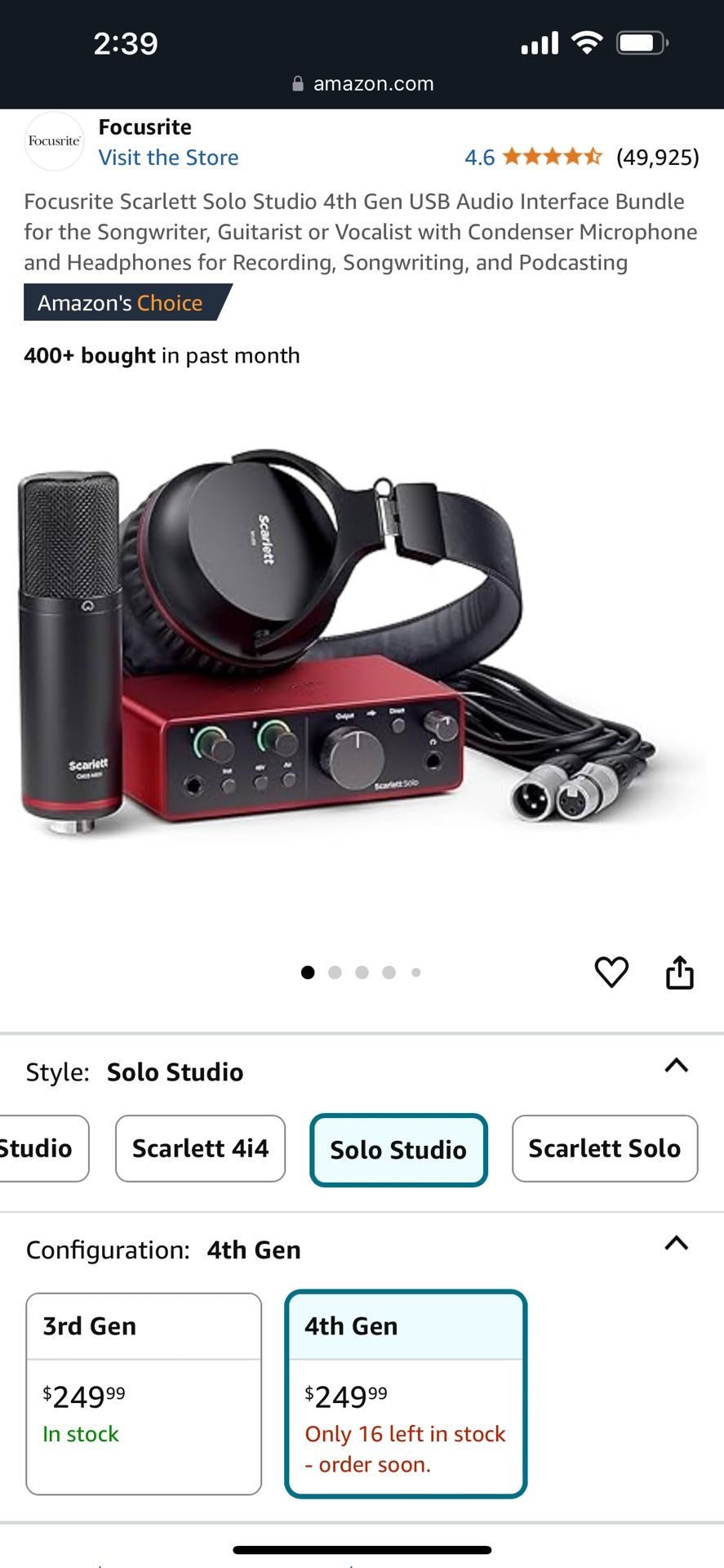 Focusrite Scarlett Solo Studio
