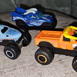 3 toy Monster Jam Mini series trucks