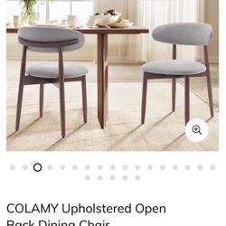 COLAMY Upholstered Open Back Dining Chair