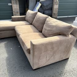 Crate & Barrel Brown Sectional Couch