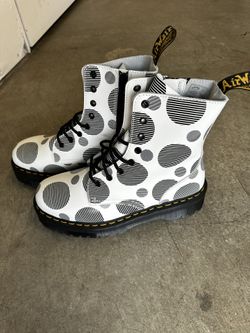 NEW! Dr. MARTENS JADON BOOT POLKA DOT SMOOTH LEATHER PLATFORMS