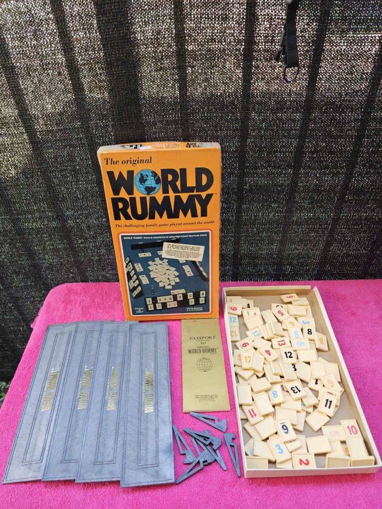 The Original World Rummy Family Board Game By Adell Vintage 1977