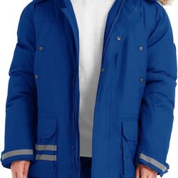 YGREYG Winter Jackets for Men Winter Coats Reflective Warm Water Resistant Hooded Work Utility Safety Outerwear XL