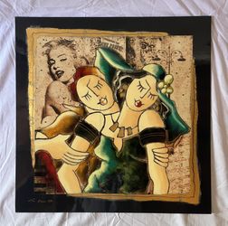 Oz El Hai Original Mixed Media Art - Hand Signed Board Panel w/ COA - 25x25”