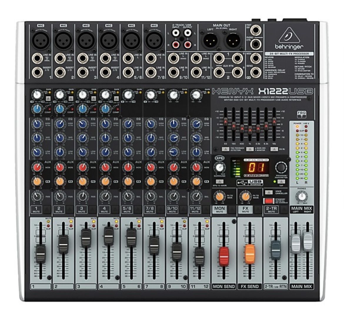 Behringer XENYX X1222USB USB Mixer With Effects