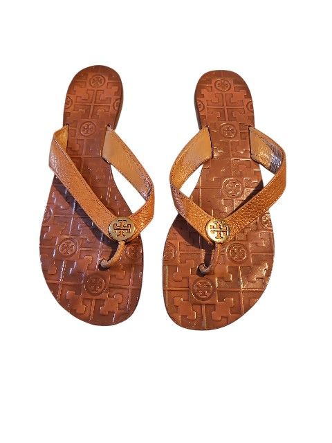 Tory Burch Brown Leather Flip Flop Thong Sandals Sz 11