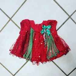 Bonnie Baby Babygirl Christmas Dress Size 3/6M