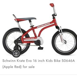 Schwinn Krate Evo 16 inch Kids Bike S0646A (Apple Red) for sale