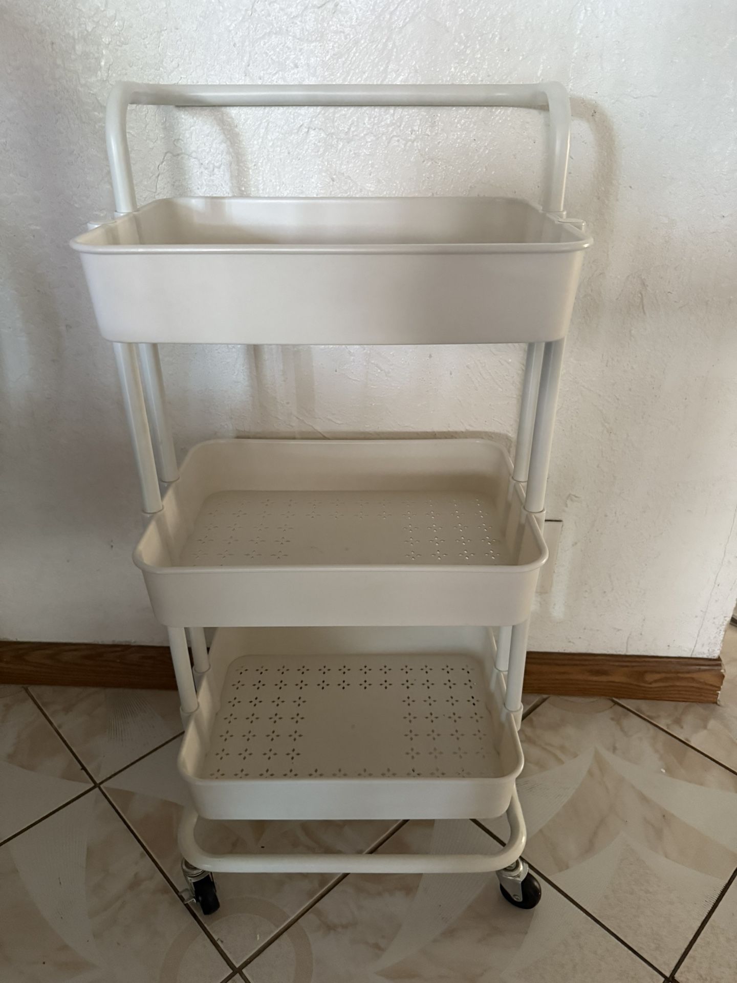 3 Tier Metal Utility Cart (white)